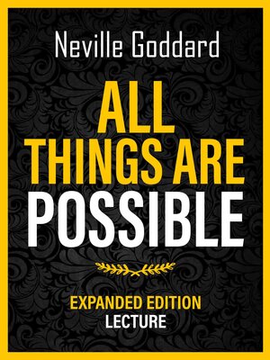 cover image of All Things Are Possible--Expanded Edition Lecture